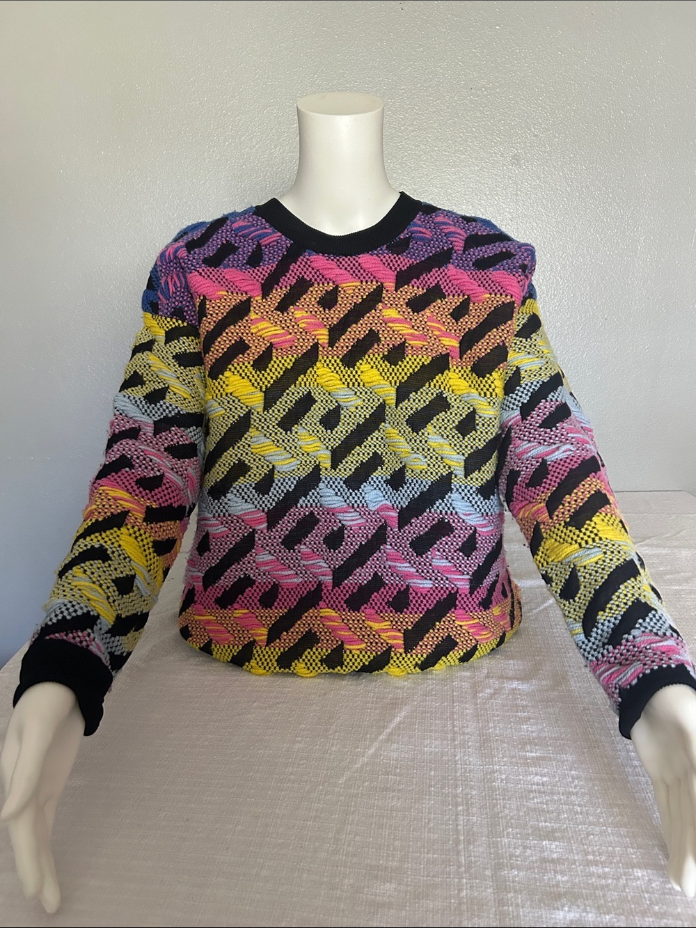 Authentic Versace La Greca Rainbow Knit Sweater IT 38